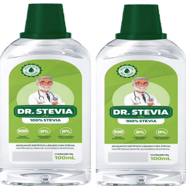 kit 2 Adoantes Natural Stvia Dr.Stevia Sem Amargo sem glten