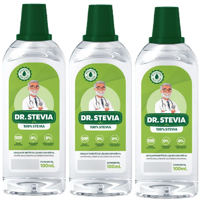 kit 3 Adoantes Natural Stvia Dr.Stevia Sem Amargo sem glten