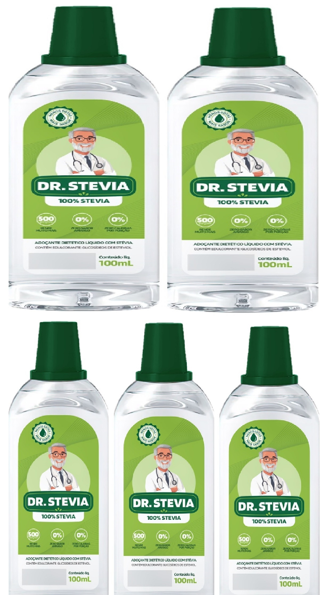 kit 5 Adoantes Natural Stvia Dr.Stevia Sem Amargo sem glten