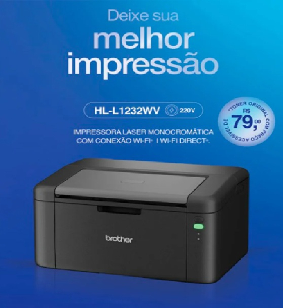 Impressora Laser Brother HL-L1232W-V Monocrom�tica, Wi-fi Direct 220V