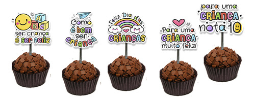 50 Topper Tags Para Doces Feliz Dia Das Crianas