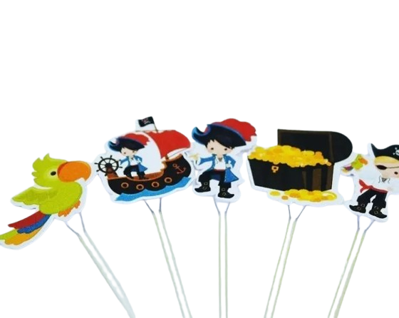 50 Topper plaquinhas Tags Para Doces Piratas Meninos
