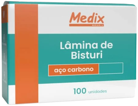 LAMINA DE BISTURI CX C/100 UND ACO CARBONO TAMANHO:11