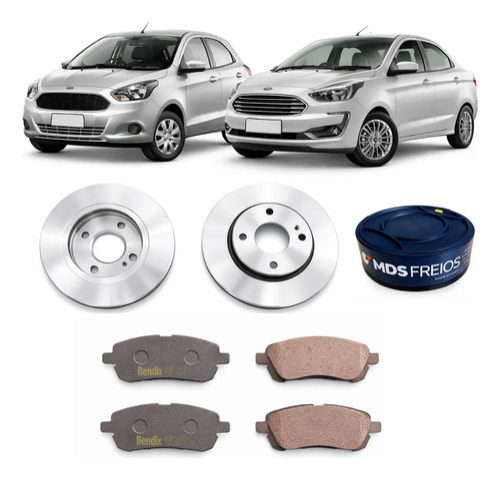 Disco BD5636 + PD1097 Pastilha Freio New Fiesta 1.5 1.6 2011 2012 2013