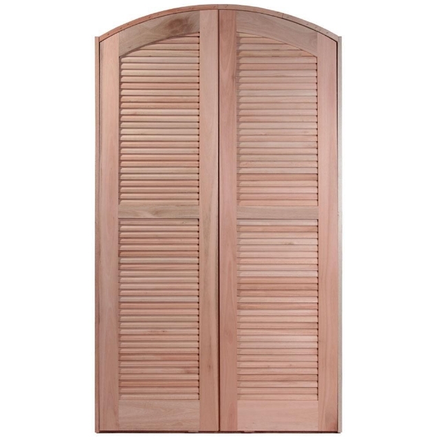 Porta Balco Arco Quadriculado de Madeira Macia