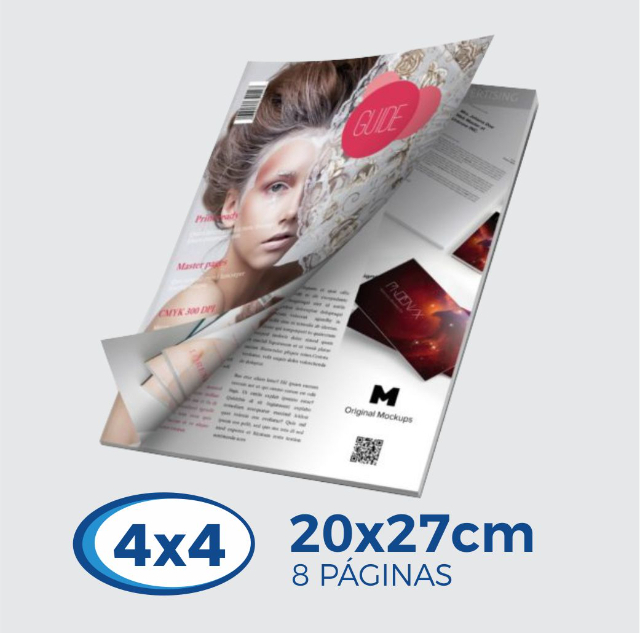 c) 20.000 Revistas 8 p�g. 20x27cm LWC 54g com Fio de Cola