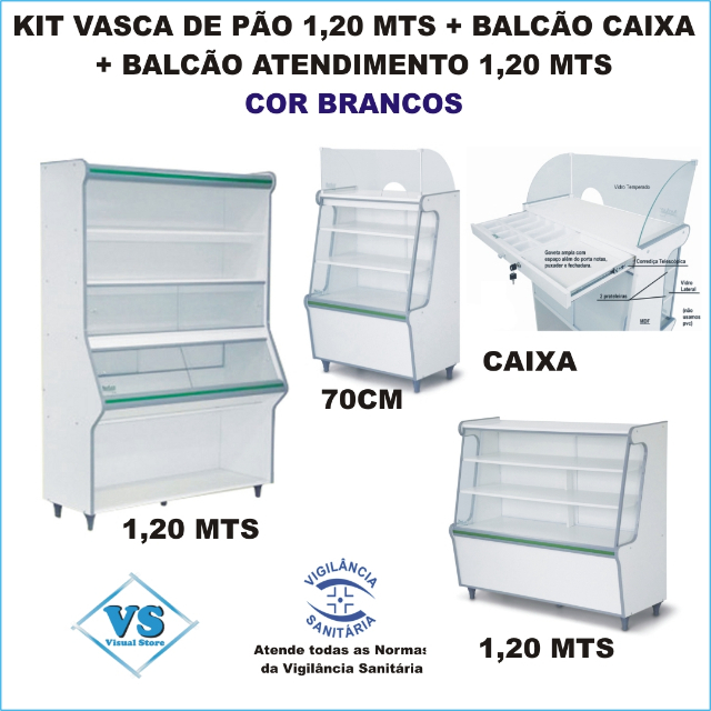 KIT VASCA DE P�O 1,20 MTS + BALC�O CAIXA + BALC�O ATENDIMENTO 1,20 MTS LINHA SECA COR BRANCOS?cache=20260525164533