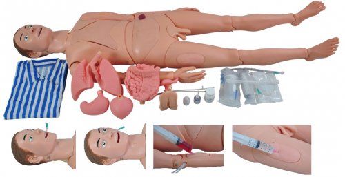 .Manequim Bissexual Adulto c/ rgos Internos p/ Treino de Enfermagem com Intubao e Ostomia