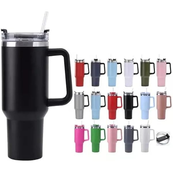 Copo t�rmico com canudo al�a parafusada e tampa antivasamento 1200ml