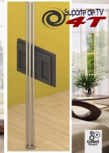 Suporte TV Piso ao Teto c/4 Tubos Inox Polido