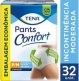 TENA PANTS CONFORT P/M COM 32 UNIDADES