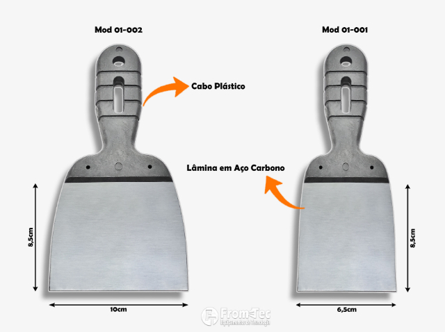 Esp�tula 10cm X 8,5cm A�o Carbono FT01-002