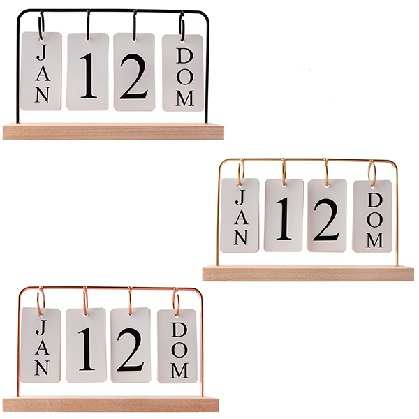 Calendrio de Mesa Permanente  em Metal e Madeira Preto Cod.1214608?cache=20240717120402