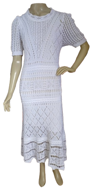 VESTIDO SEMPRE LINDA TRICOT - TAM=M - BUSTO=106 - CINTURA=100 - QUADRIL=110 - COMPR=130  (ref. 13841)