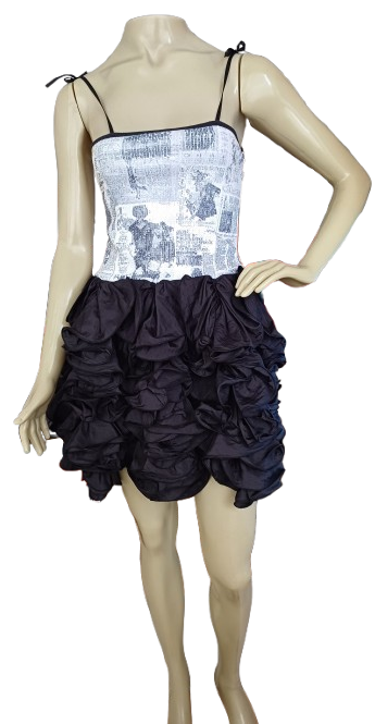 VESTIDO XICLETS - TAM=P - BUSTO=76 - CINTURA=74 - QUADRIL=92 - COMPR=84  (ref. 13845)