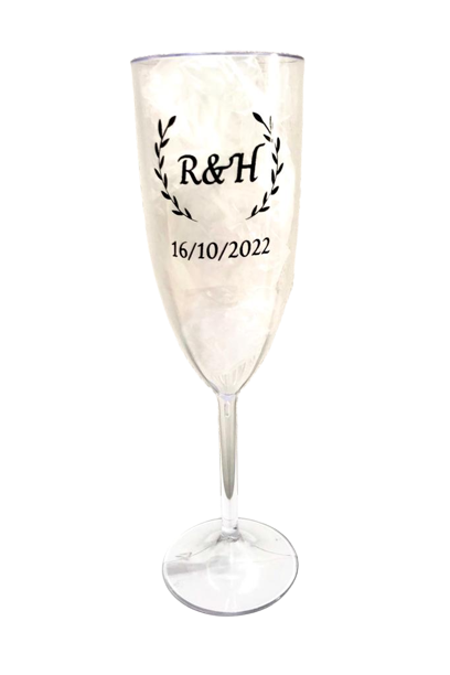 Taa de Champanhe Acrlica 170 ml Transparente e Personalizada
