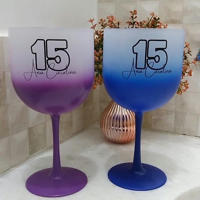 Taa de Gin 450 ML Degrad Roxo e Personalizada