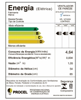 Ventilador de Parede 65 cm Branco Ventisilva 6 Ps