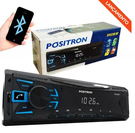 RADIO AUTOMOTIVO POSITRO SP2230BT FM Bluetooth (INSTALADO)