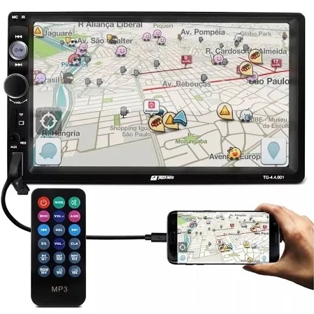 CENTRAL MULTIM�DIA TIGER AUTO TG - 4.4.001 2 DIN 7 POLEGADAS, (INTALADA)