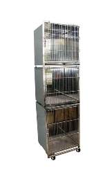 Canil coluna 3 lugares totalmente inox 