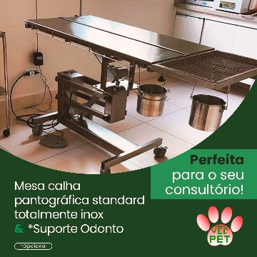 Mesa Cir�rgica Calha Pantogr�fica Standard Totalmente Inox 02 Motores S/ Suporte de Odonto