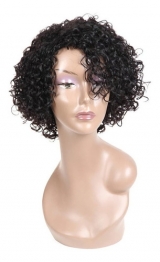 Peruca Curta Cacheada Bob 100% Cabelo Humano Uso Dirio Sandra