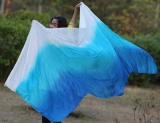 Veu de seda Degrade Azul com Branco