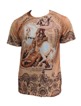 Camiseta S�o Jorge laranja