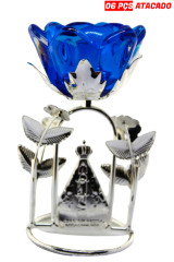 CASTIAL FORMATO DE ROSA EM VIDRO COM IMAGEM DE N.S.A  ALS-4141-8