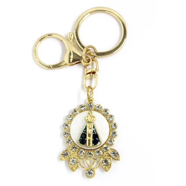 Chaveiro COD: 145 - Folhas de Nossa Senhora com pedrinhas