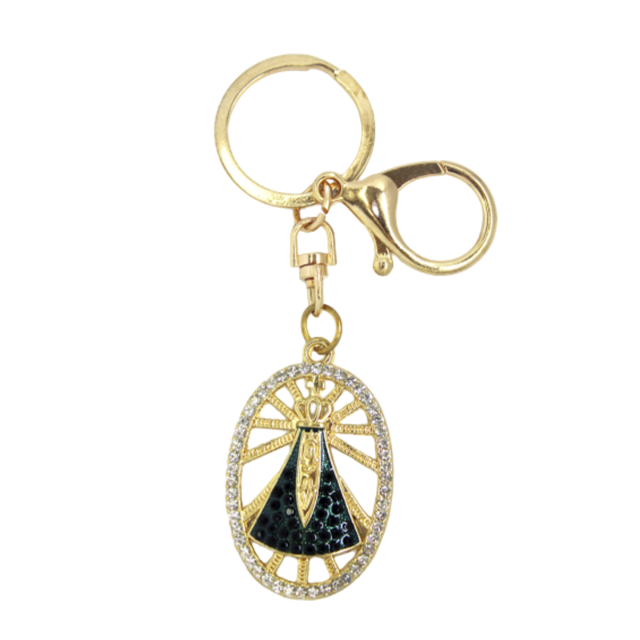 Chaveiro COD: 139 - Raios de Nossa Senhora Oval com Strass