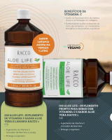 Kit Com 2 Aloe Life de 1 Litro PRODUTO VEGANO Racco - IOS Aloe Life Suplemento Sabor Aloe Vera + IOS Aloe Life Suplemento Sabor Aloe Vera com Laranja