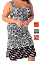 Vestido Demillus Barra 95025 Em Microfibra Elstica Polister Estampa Compos Padro Grfico