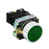 Boto de comando faceado, metlico, sem reteno, p/ furos 22mm, branco