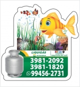 Im Peixe Azul em Plstico com Verniz e Relevo