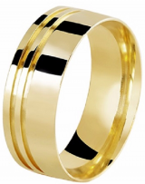 Aliana ouro 18K 6,0 mm Ferrette