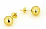 Brinco em Ouro 18k Bola 7 mm