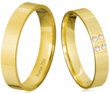 Aliana ouro 18K 3,7 mm Lens ( Par )