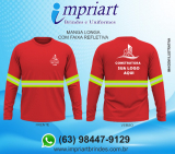 Camisetas e Uniformes para Construtora em Palmas - Tocantins com faixa refletiva (63) 98447-9129 cor vermelho