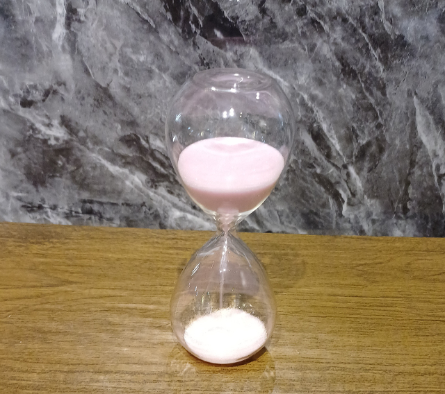 Ampulheta Decorativo Cor rosa  6 cm x 12 cm em Vidro c�d 2692