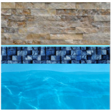 FAIXA BORDA DE PISCINA ADESIVA ESTAMPA DE VINIL BLUE STONE LARG. 15 CM 