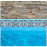 FAIXA BORDA DE PISCINA ADESIVA ESTAMPA DE VINIL CRETA LARG. DE 20 CM 