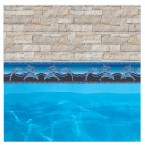 FAIXA BORDA DE PISCINA ADESIVA GOLFINHOS 15 CM ALRG. 