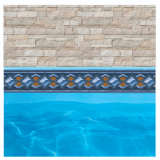 FAIXA BORDA DE PISCINA ADESIVA ESTAMPA DE VINIL Versailles Siena 15 cm larg. 