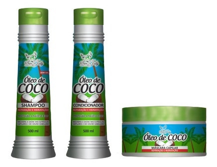 KIT DE CABELO REPARAO E HIDRATAO COM LEO DE COCO