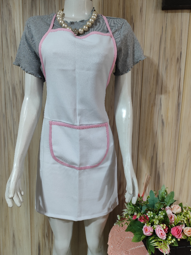 Avental em Oxford com Vi�s | Branco