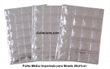2MSf20- Kit 05 Folhas Mdia Importada para Moeda 28x21cm - 20 bolsas