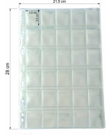 01 - Folhas Mdia Importada para Moeda 28x21cm - 30 bolsas