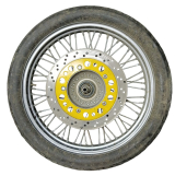 Roda Shadow 600 cromada com Pneu dianteiro